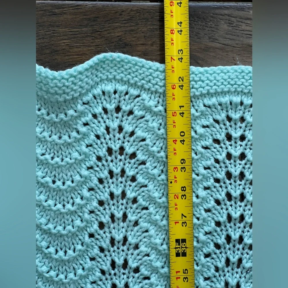 Hand Crocheted Baby Blanket Green